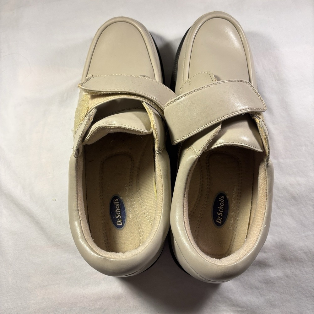 DR SCHOLLS Mens Beige Leather EZ Strap Slip On Comfort Shoes Size 11D